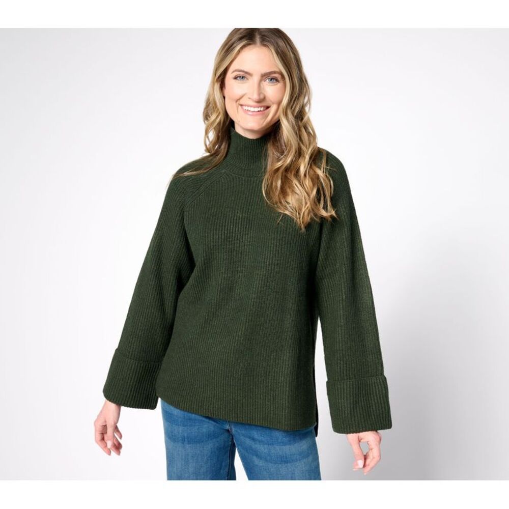 SUNNYLiFE Women's Top Sweater Sz XL Frankie Turtleneck Green A667990